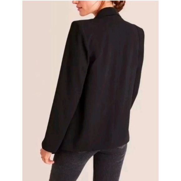 Anthropologie Cartonnier Cornerstone Open Drapey Black Blazer Suit Jacket - Picture 5 of 10